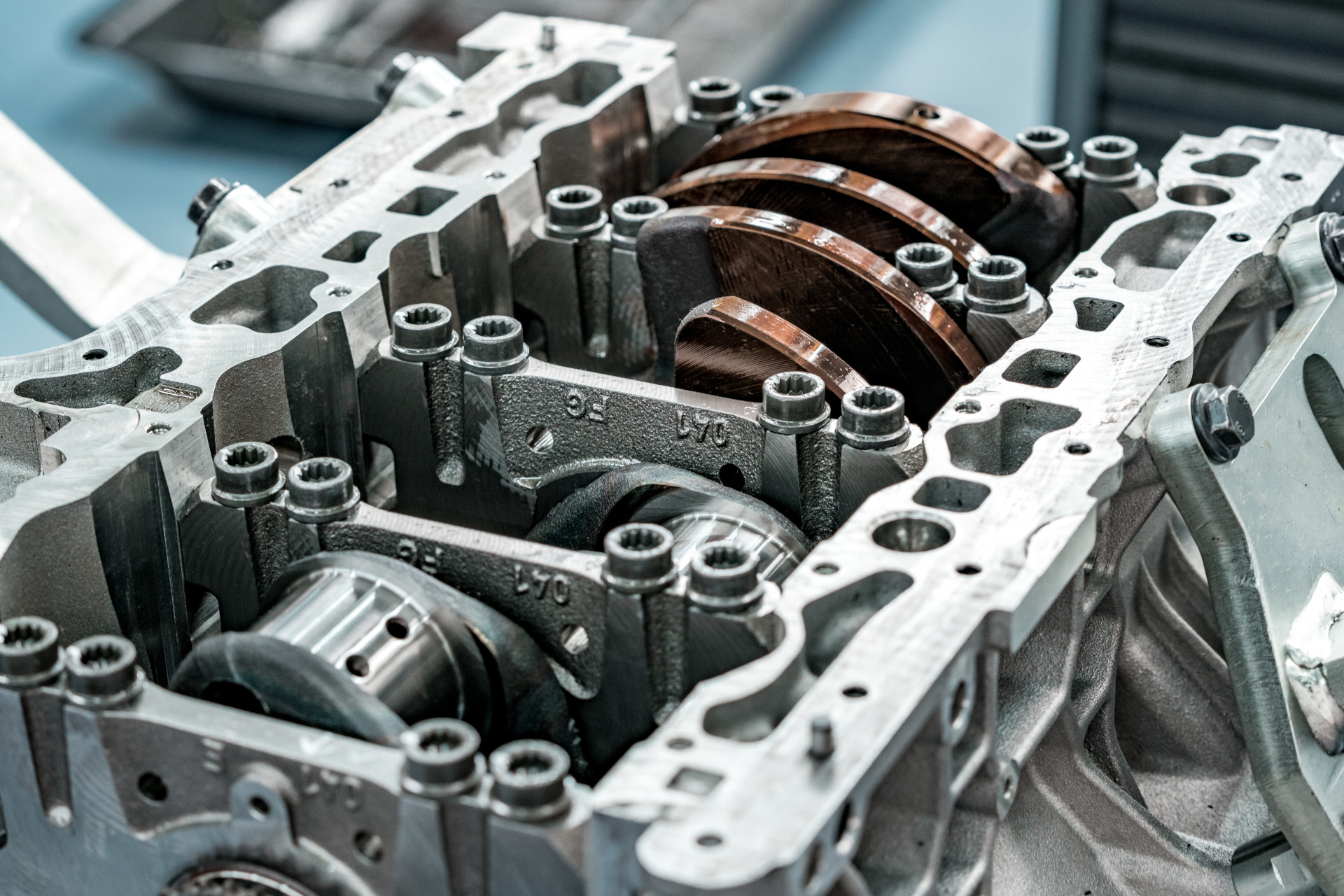 Nahaufnahme Motorumbau