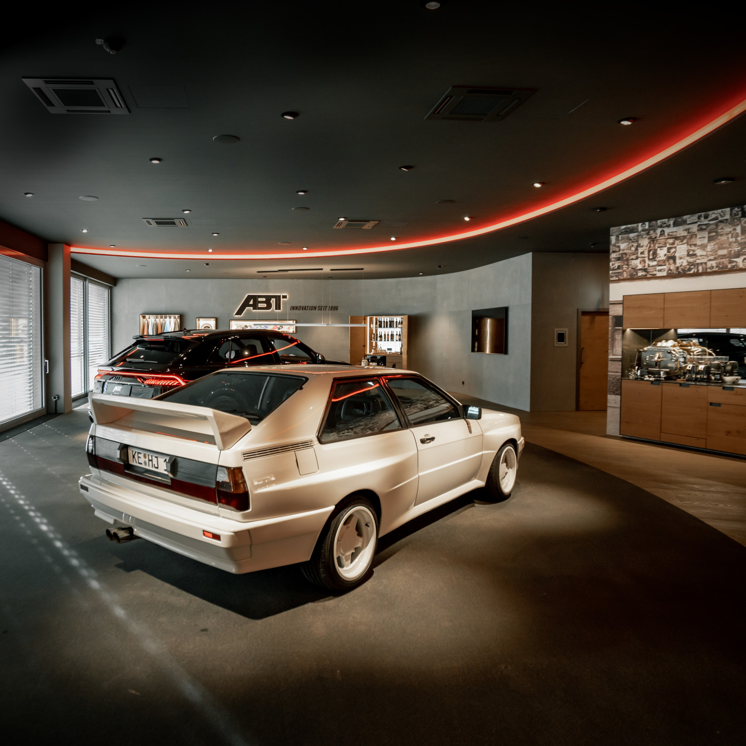 Blick auf das Heck des Ur-Quattro in der Edelschmiede